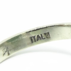 NYJEWEL Italy 18k White Gold Jade & Diamond Ring