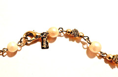 STUNNING VINTAGE SIGNED REVLON PEARL GOLD TONE STATION 24″ NECKLACE CLASSIC