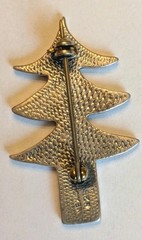 Vintage Mexico 925 Sterling Silver Modernist Tree Brooch Christmas Pin 1.5” 7g