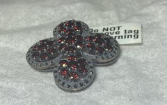 Vtg Mozambique Garnet & Marcasite Silver Brooch Victoria 925 Silver