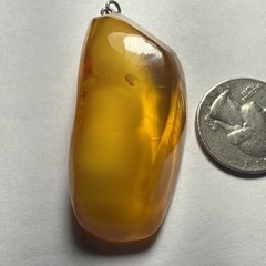 Pendant Amber Baltic Egg Yoke Big 2.25” Piece 15.5 Grams Antique