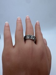 Vintage Mexico .925 Sterling Silver Modernist Ring Size 11.25