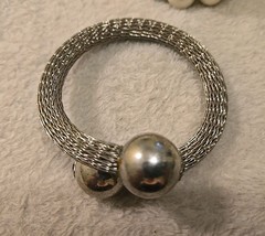 Lot Of 4 Vintage Cuff Bracelets Silver Tone & Faux Pearl