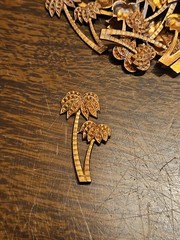 Lot 100 Studded Palm Tree France Vintage 60s Brass Stampings Findings Jewelry