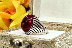 A+ Hot Big Natural Anari Ruby Stone Red Ruby Ring Unique Frame Ring Silver 925