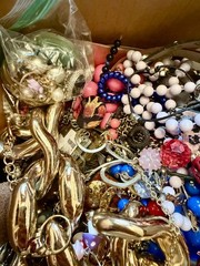 30 lbs Vintage Costume Jewelry Scrap Lot Repair Repurpose Wearable Mixed