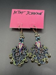 Betsey Johnson Morocco Adventure Peacock Earrings Rare