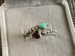 Vintage Sterling Silver Double Stone Ring Size 5