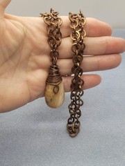 Cooper Chain Handmade Agate Pedant 28in.