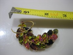 VINTAGE JULIANA D&E ENAMEL MULTI COLOR RHINESTONE BROOCH