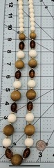 Vintage Scandinavian Boho Wood Faux Amber Bead Necklace Earth Tone Long 29in
