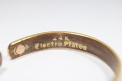 SUKURA 24K Gold Electro-plated Tri-tone Magnetic Copper Cuff Bracelet #RL363