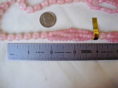 VINTAGE HANDMADE IRREGULAR ROSE QUARTZ 8mm ROSE QUARTZ 29″ ENDLESS BEAD NECKLACE