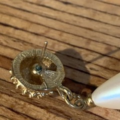 Vintage Monet 2 Inch Long Pearl Drop Dangle Earrings Pierced