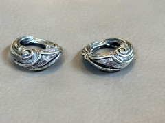 Vintage Signed Tortolani Hinged Clip On Earrings Silver Tone