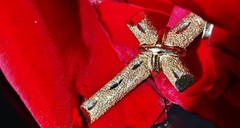 14k yellow gold 1.35″ diamond cut cross charm pendant handmade 2.45gr N3098C
