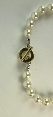 Vintage 90s Carol Lee Single Strand Knotted Faux White Pearl Necklace 15″, K104