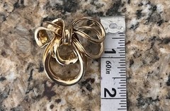 Vintage Love Knot Bow Ribbon Twist Gold Tone Brooch Pin