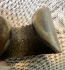 Vintage Signed N A Brass Orange Cabochon Ring Size 7