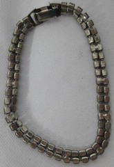 Retro Modern Art Deco Rhinestone Necklace Bracelet Earrings Set MCM c. Late 70s