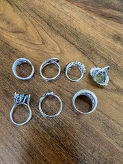 Spectacular lot of 925 silver vintage rings—various designs and sizes