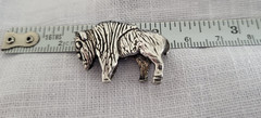 Vintage Sterling Silver Native American Buffalo Bison Pendant RARE