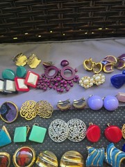 Vintage Fashion Earrings Lot Mixed Materials,Multicolor Pre Owned Unbranded D7