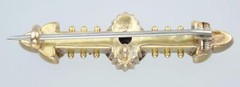 Devine Antique Victorian Etruscan 15K Gold Diamond Floral Brooch Pin Pendant