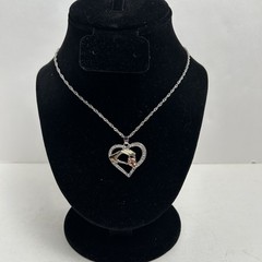 Vintage 21″ 18kt Gold Plated Statement Necklace w/ Heart Pendant