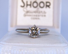 14k Natural .50ct Round Diamond Engagement RING Sz 5.5 Brown Yellow Color Change