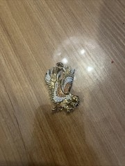 VTG 1980’S PEWTER AND GOLD PLATED EAGLE PENDANT – COSTUME JEWELRY