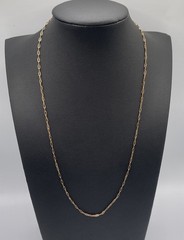 Antique Rolled Gold Paperclip Chain Necklace 17.25” 1.4mm