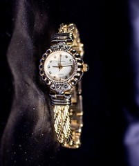 1940’s Winnie Japanese Movement Gold Rhine Stones Women Vintage Wrist Watch