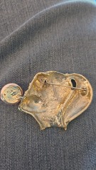 Rare AJC American Jewelry Bubble Gum Girl Brooch Gold Tone Pink Bubble Signed