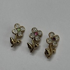 Vintage Signed JOAN RIVERS Gold Tone Pink Rhinestone Daisy Flower Brooch Pin. R