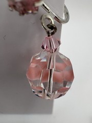 2 Pairs Pink AB Aurora Borealis Crystal Dangle Drop Clip-on Earrings Vtg