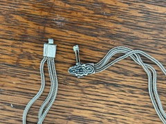 Vintage STERLING SILVER NIELLO TURKISH FOXTAIL PENDANT NECKLACE 925 40.8 GRAMS