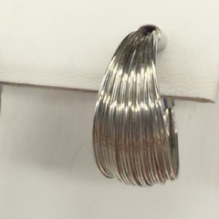 Vintage Vendome Earrings Silver Tone Wire Hoops Clip Ons Signed