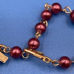 NECKLACE vintage 1950s 1960s Pink Purple BEADS 2 strands glitter small 14-16″