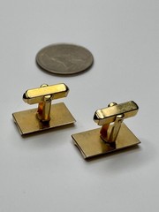 Vintage Anson Gold Tone Brutalist Cufflinks