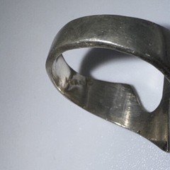 Vintage 925 Midcentury Modernist Sterling Silver Sz 8.25