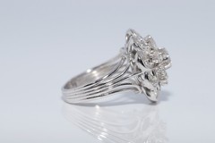 Antique Circa 1920s Art Deco 18k Gold Natural Diamond Decorated Strong Ring