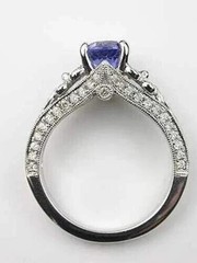 2Ct Art Deco Style Lab Created Sapphire & Diamond Wedding 14k White Gold FN Ring