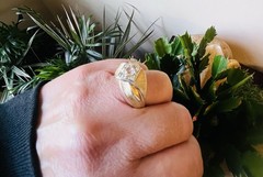 Vintage 10k Gold Filled Faux Diamond With Rhinestones Statement Ring11.75