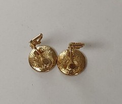 Evan St Clair 3 Pairs Clip On Earrings Gold Tone Genuine Diamond Dust MCM Modern