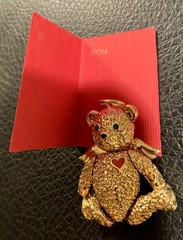 Batya gold-tone articulated angel bear brooch