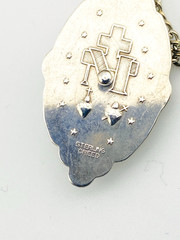 Creed Sterling Silver Our Lady Pendant Necklace Art Deco 15 In