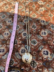 Sarah Coventry Gold And White Orb Necklace, 24”, Vintage