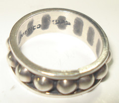 VINTAGE STERLING 925 SILVER TAXCO BEADED BALL RING SIZE 6.5 Gorgeous Piece