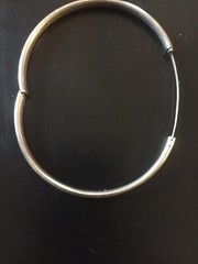 Diamond Cut Marathon Sterling Silver 7 1/4″ Hinged Bangle Bracelet 4mm Wide